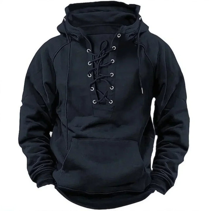 Women's Cotton Blend Retro Lace-Up Hoodie - Durable & Water-Resistant