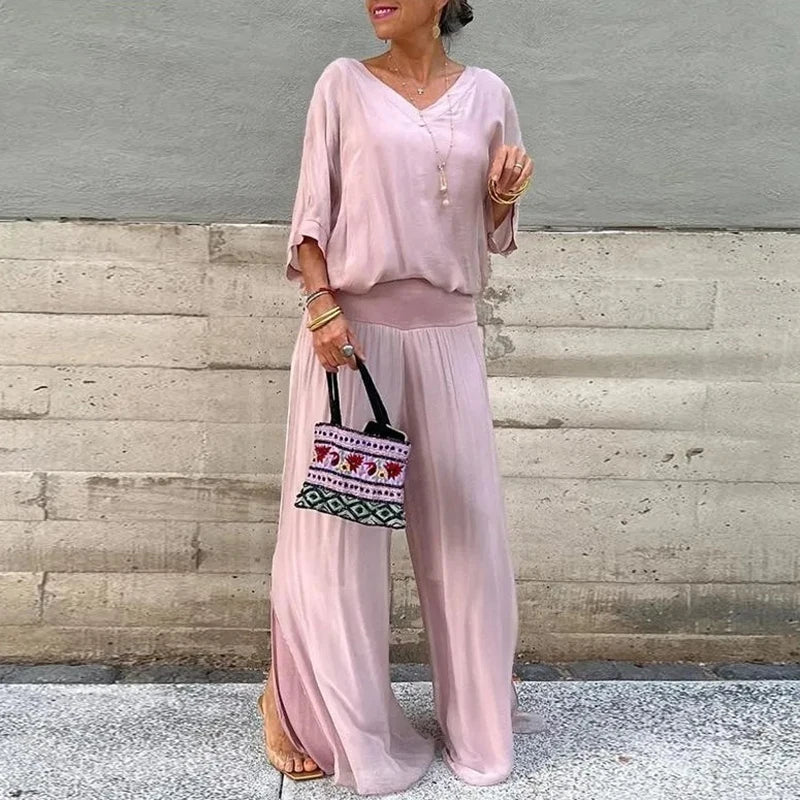 Women's Flowy Lounge Set – Relaxed Fit & Breathable