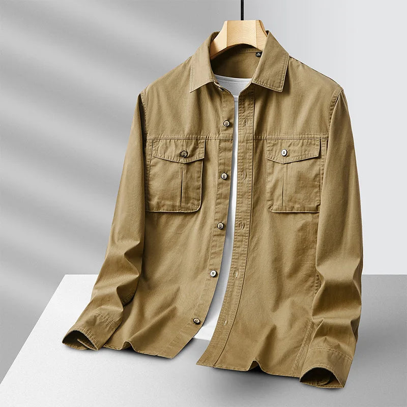 Men's Cotton Military Overshirt – Utility Field Shacket
