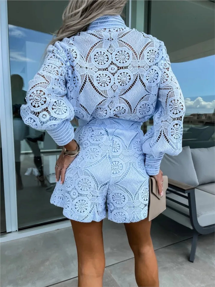 Women's Lace Two-Piece Set - Effortless Summer Elegance