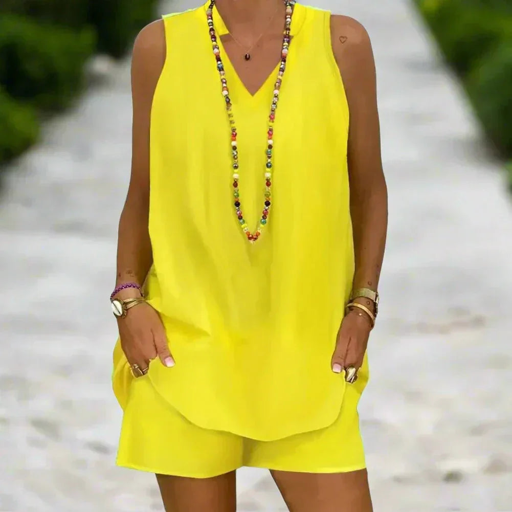 Women's Elegant Summer Two-Piece Set - Effortless Warm-Weather Style