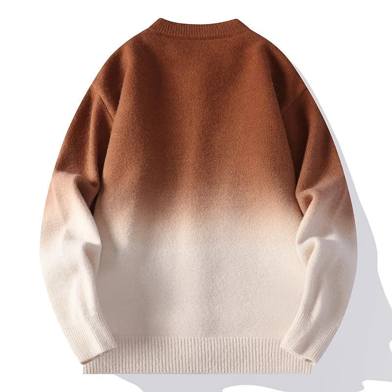 Men's Ombre Knit Cardigan – Button-Front Layering Jumper