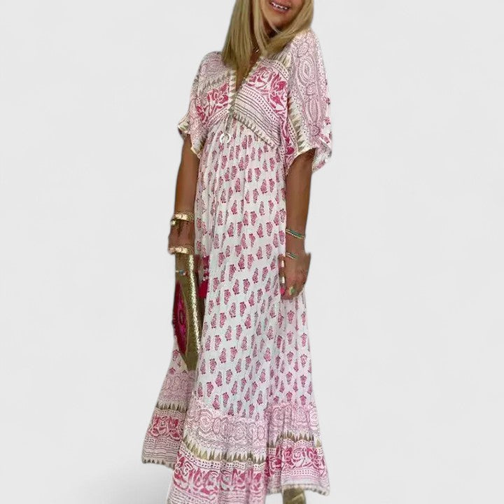 Women's Boho Printed Maxi Dress - Effortless Summer Style