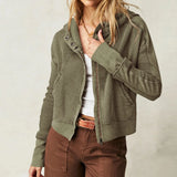 Women's Cropped Cotton Blend Hoodie – Soft Casual Layering
