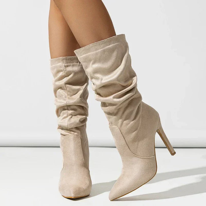 Women's Sleek Pleated Pointed Toe Heels - Evening Chic