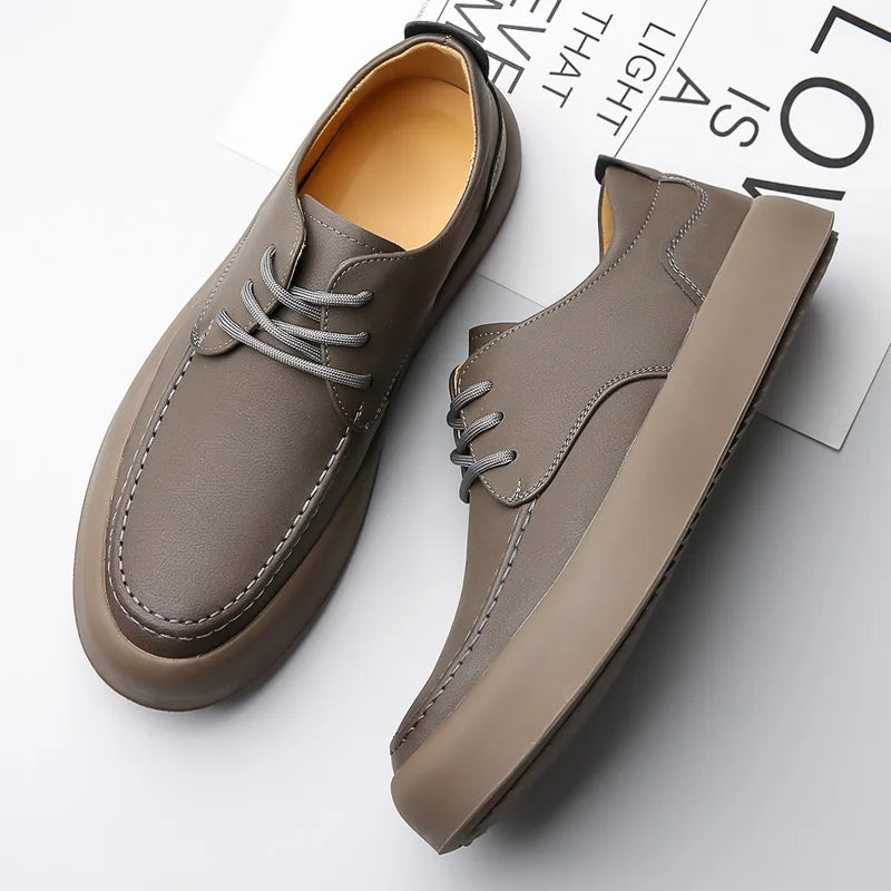 Men's Leather Trainers – Cushioned Smart-Casual Everyday Shoes