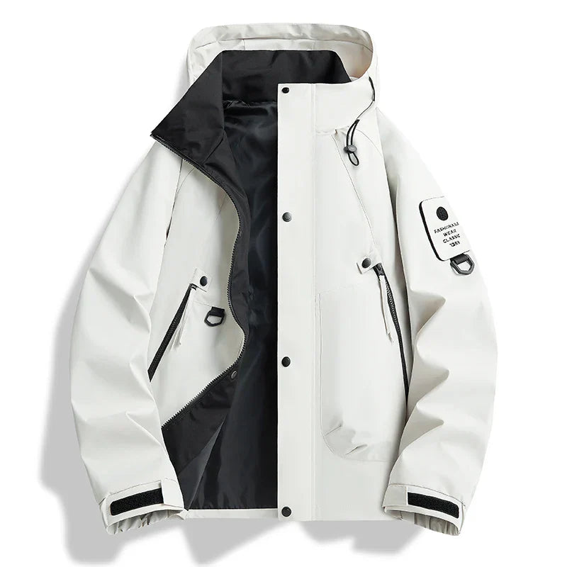 Men's Hooded Shell Jacket – Water-Resistant Lightweight Rain Jacket