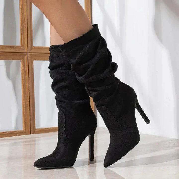 Women's Sleek Pleated Pointed Toe Heels - Evening Chic