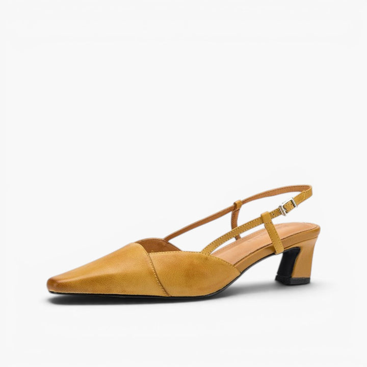Women's Genuine Leather Slingback Heels - Polished All-Day Wear