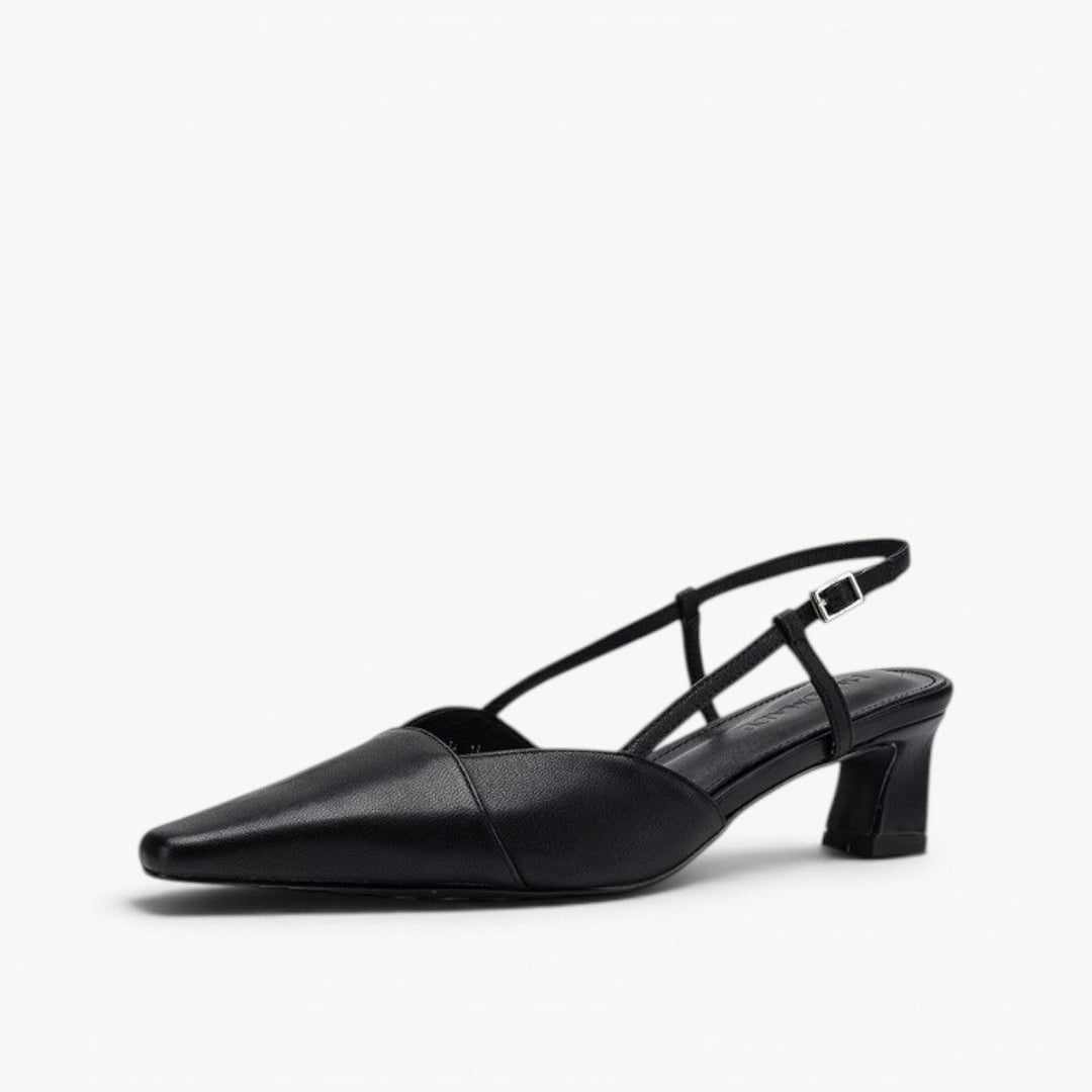 Women's Genuine Leather Slingback Heels - Polished All-Day Wear