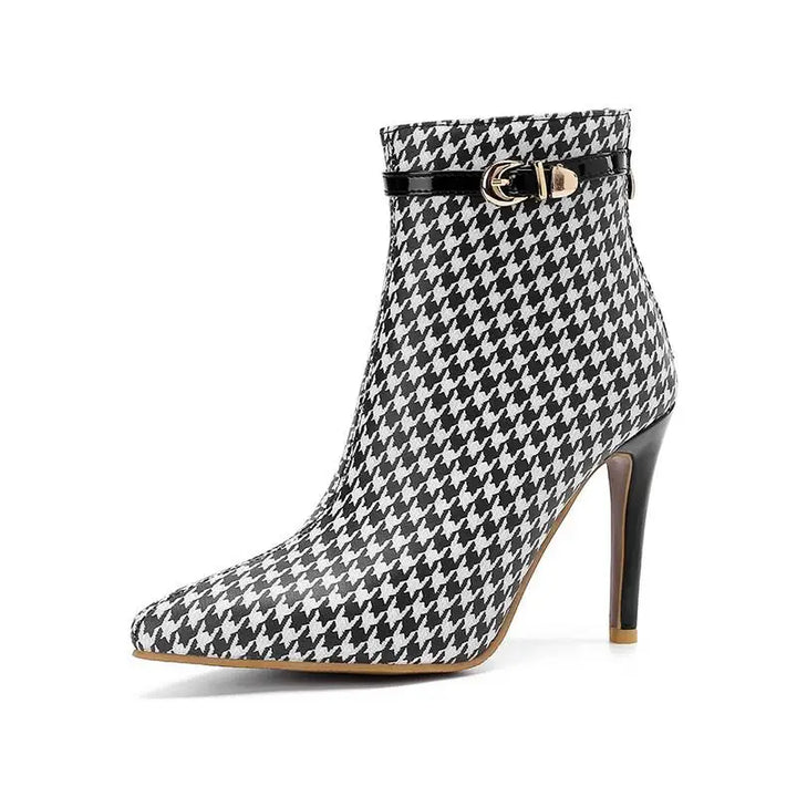 Women's Knit Houndstooth Ankle Boot - Sculpted Heel