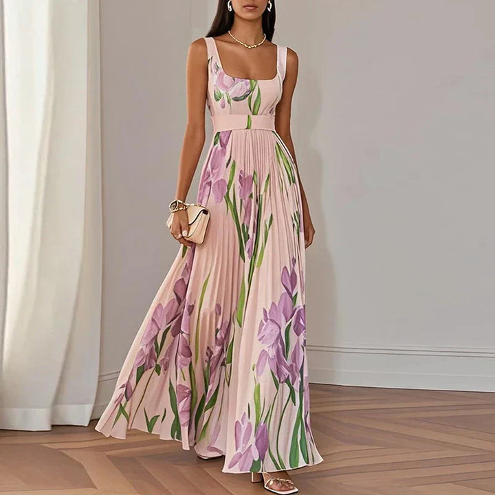 Women's Floral A-Line Maxi Dress - Spring Wedding Guest Favorite