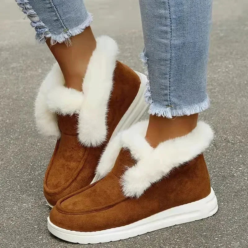 Women's Winter Plush Slip-On Boots for Everyday Comfort