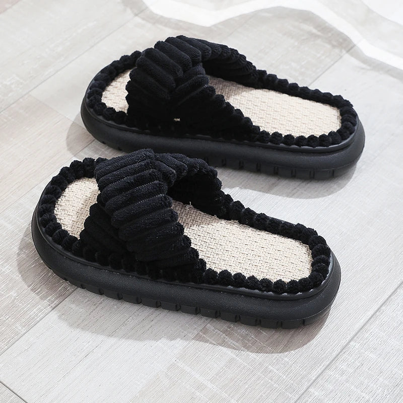 Women's Lush Mellowz Linen Slippers - Soft & Supportive