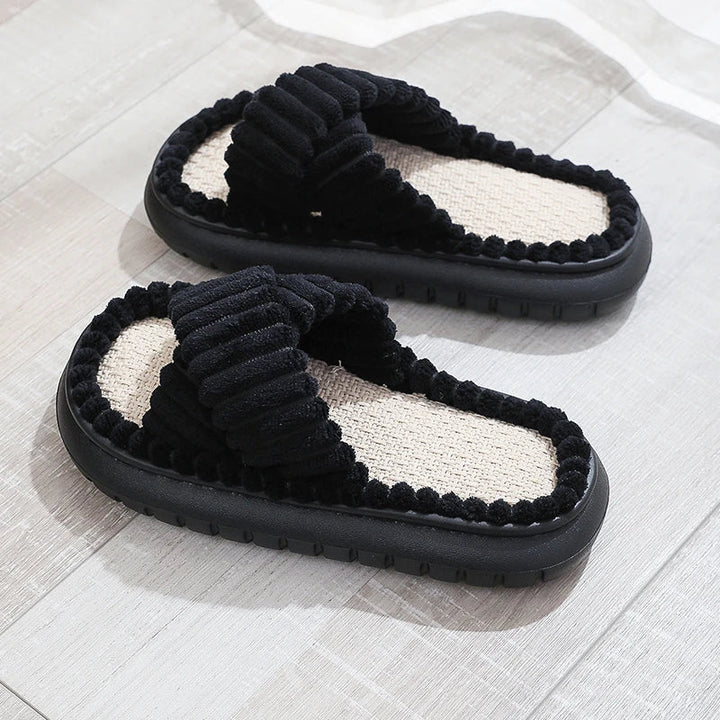 Women's Lush Mellowz Linen Slippers - Soft & Supportive