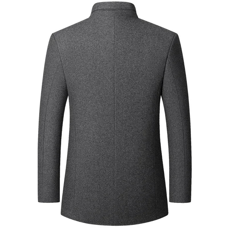 Men's Wool-Blend Overcoat – Quilted Warm Winter Coat