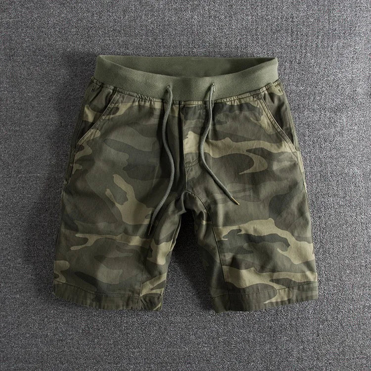 Men's Camo Print Drawstring Shorts – Breathable Everyday Comfort