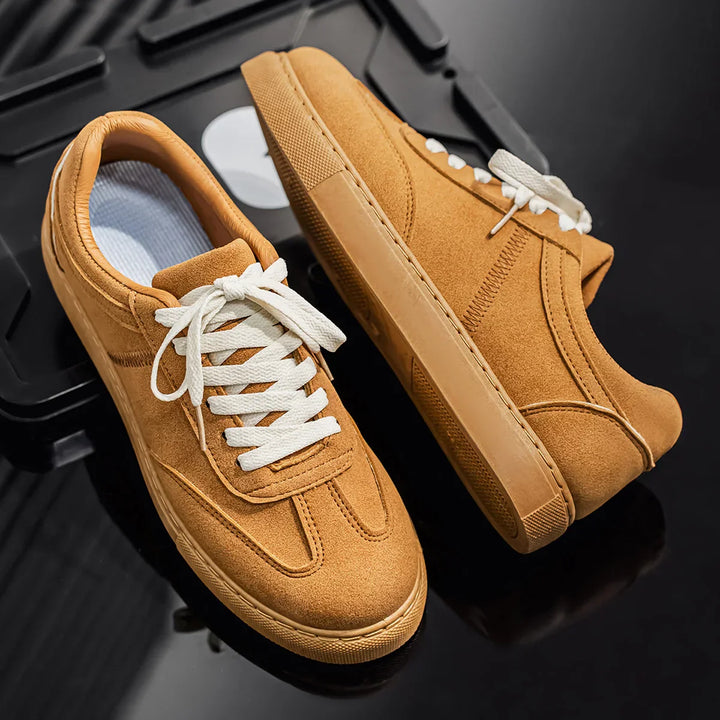 Men's Suede Low-Top Trainers – Gum Sole Casual Sneakers