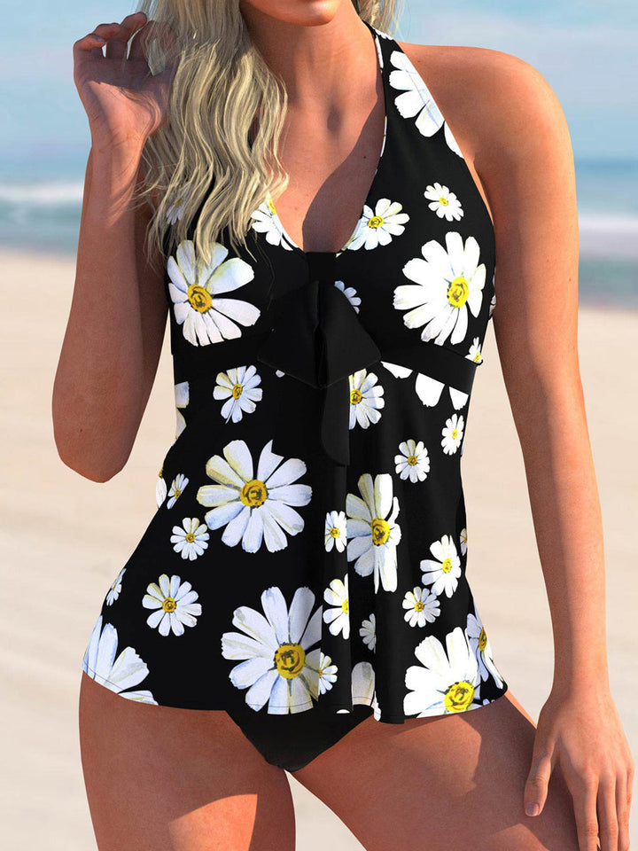 Women's Printed Tankini - Effortless Beach Style for Summer