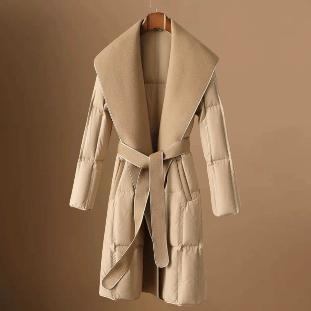 Women's Cashmere Belted Longline Coat – Elegant Winter Warmth