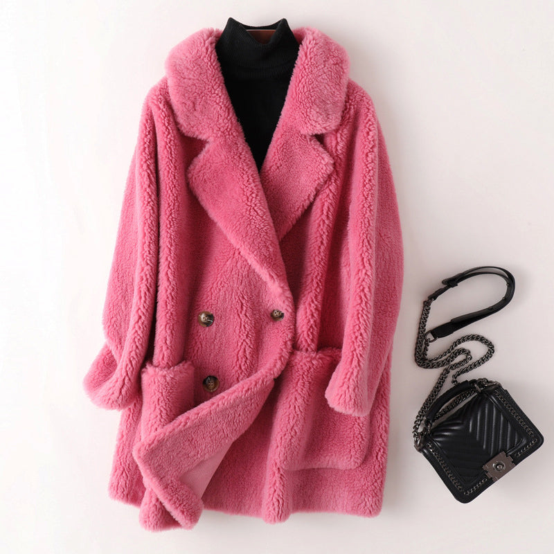 Women's Shearling Oversized Coat – Warm Winter Statement