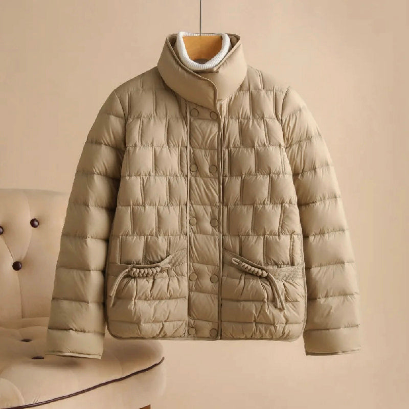 Women's Down Double-Breasted Puffer Jacket – Warm Winter Layer