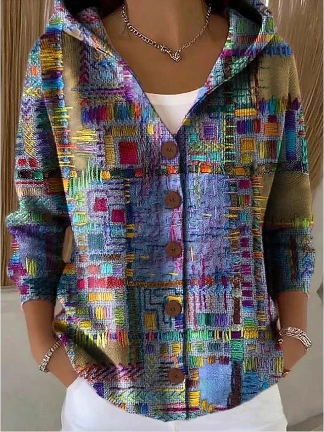 Women's Artistic Long Cardigan - Cozy Layering Essential