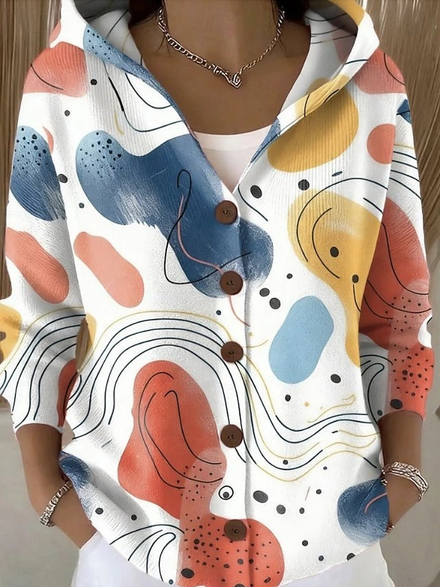 Women's Artistic Long Cardigan - Cozy Layering Essential