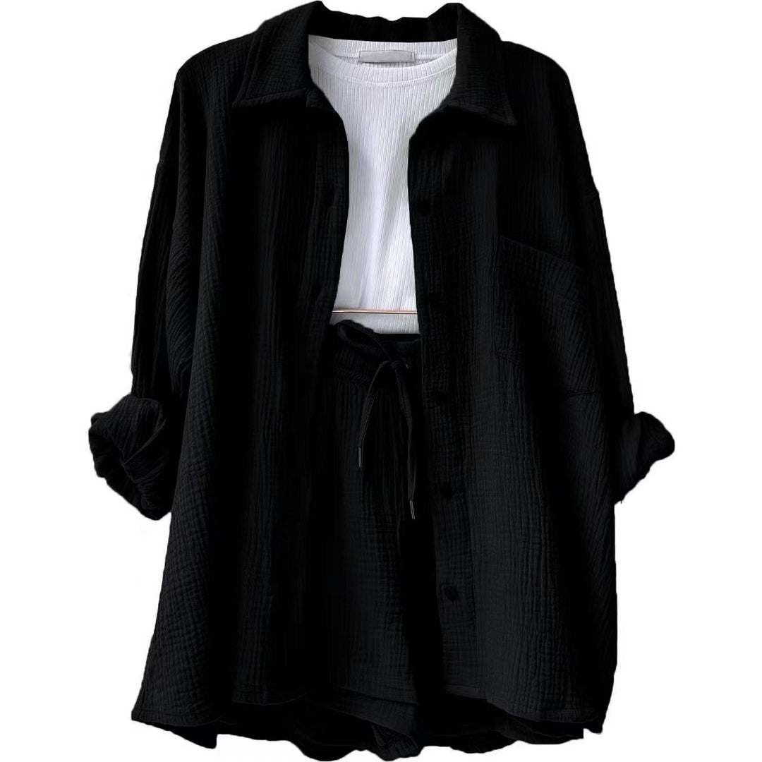 Women's Cotton Two-Piece Set - Casual Comfort for Everyday