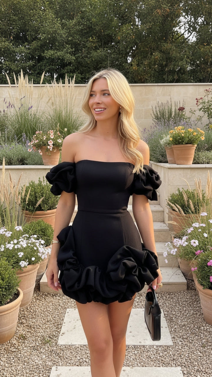 Women's Strapless Ruffle Mini Dress - Effortless Summer Party Style