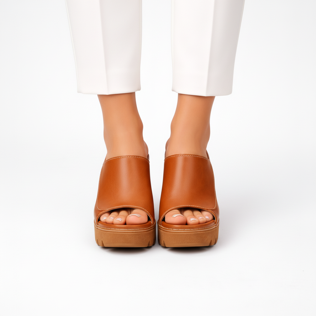 Women's Glossy Platform Heels - Flattering Lift & Comfort