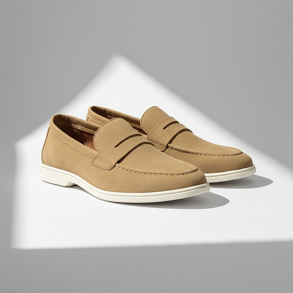Men's Suede Slip-On Loafers – Soft Casual Driving Shoes