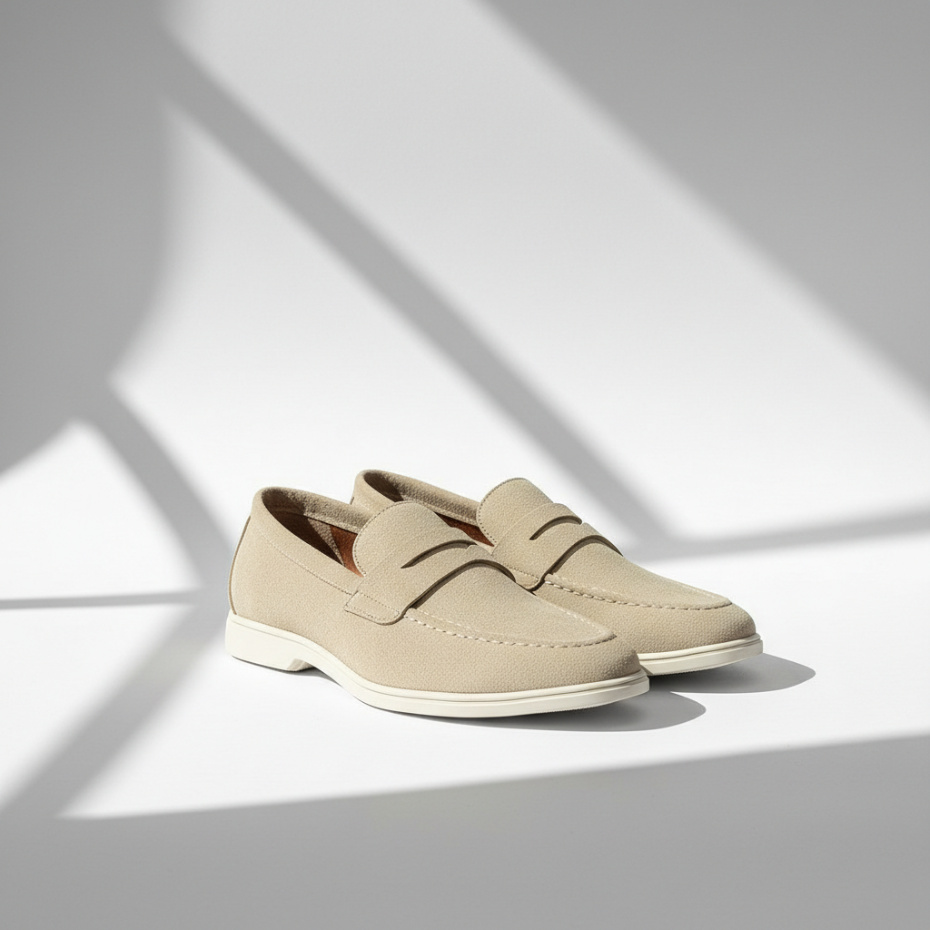 Men's Suede Slip-On Loafers – Soft Casual Driving Shoes