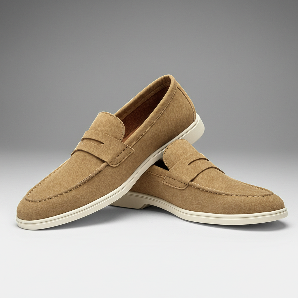 Men's Suede Slip-On Loafers – Soft Casual Driving Shoes