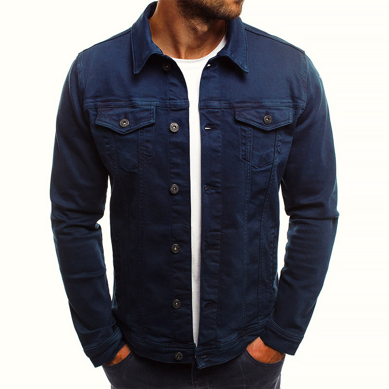 Men's Cotton Blend Denim Jacket – Tailored Trucker Layer