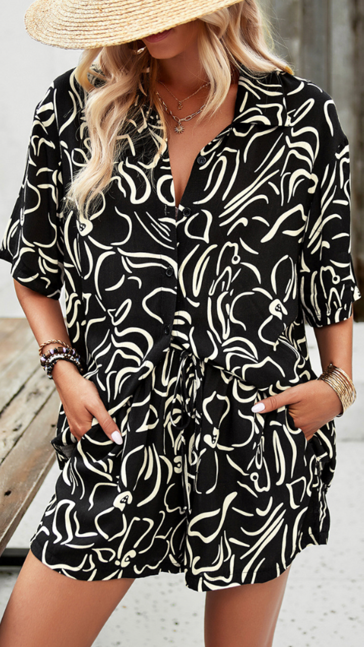 Women's Floral Print Shirt and Shorts Set - Sunny Day Essential