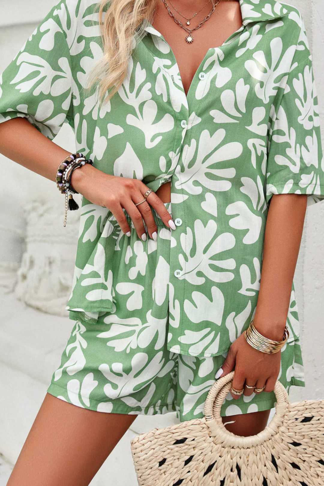 Women's Floral Print Shirt and Shorts Set - Sunny Day Essential