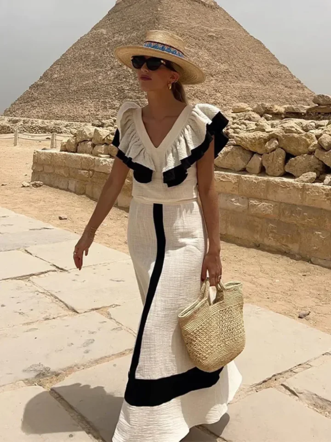 Women's Ruffle Two-Piece Set - Effortless Glamour for Warm Days