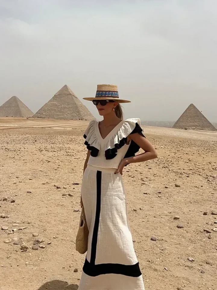 Women's Ruffle Two-Piece Set - Effortless Glamour for Warm Days