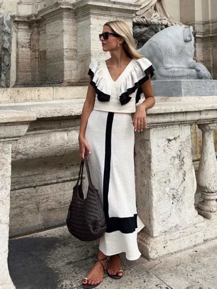 Women's Ruffle Two-Piece Set - Effortless Glamour for Warm Days