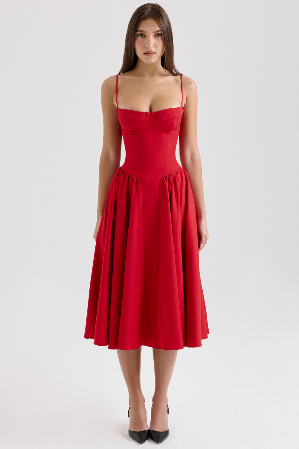 Women's Modern Muse Midi Dress - Effortless Grace & Timeless Elegance