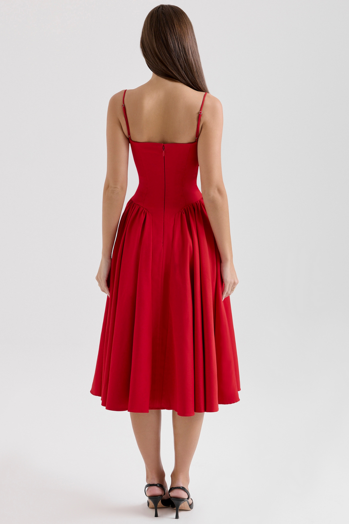 Women's Modern Muse Midi Dress - Effortless Grace & Timeless Elegance