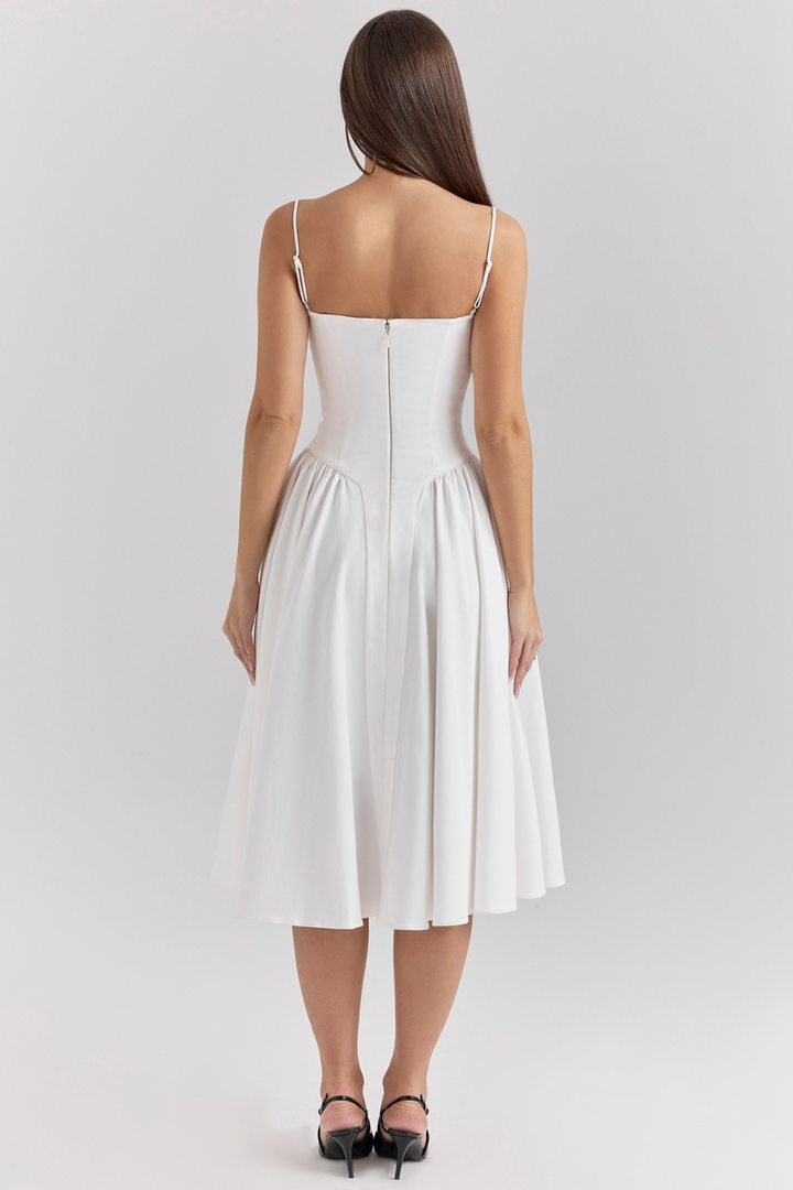 Women's Modern Muse Midi Dress - Effortless Grace & Timeless Elegance