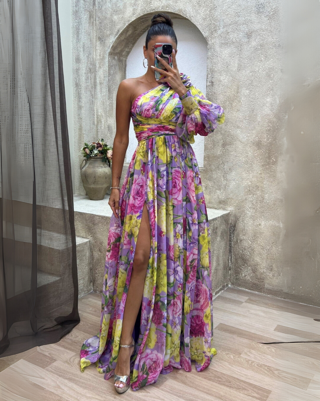 Women's Blossom Drama Maxi Dress - Elegant Wedding Guest