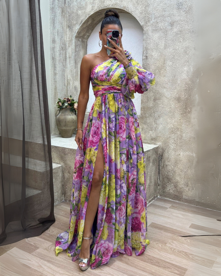 Women's Blossom Drama Maxi Dress - Elegant Wedding Guest