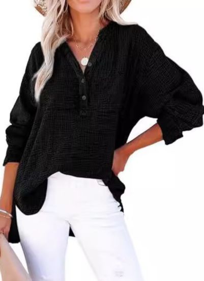 Women's Relaxed Elegance Button Blouse - Effortless Day-to-Night