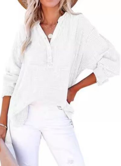 Women's Relaxed Elegance Button Blouse - Effortless Day-to-Night