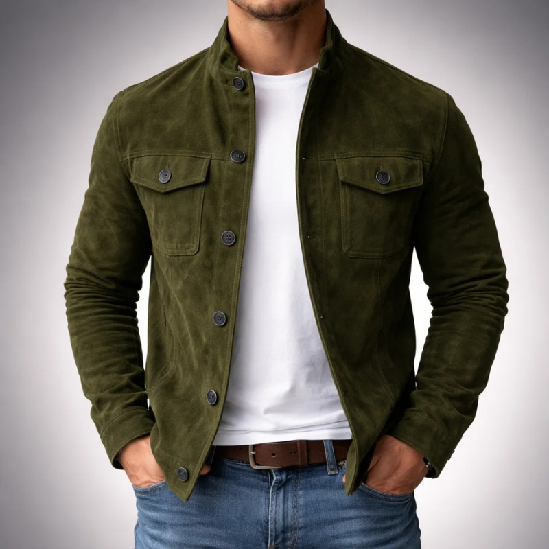 Men's Suede Shirt Jacket – Military Overshirt Shacket