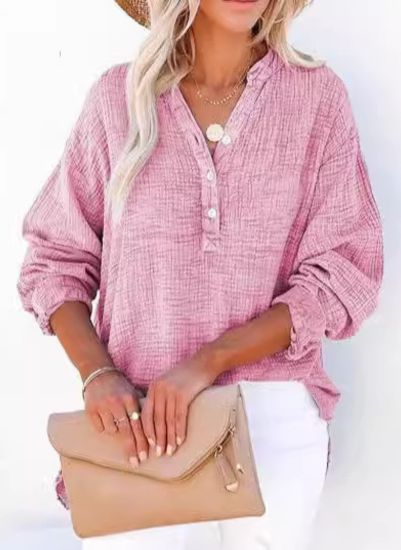 Women's Relaxed Elegance Button Blouse - Effortless Day-to-Night