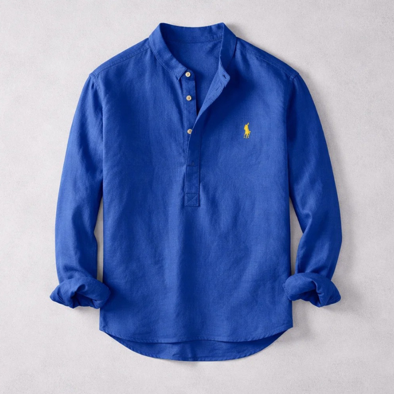 Men's Washed Linen Shirt – Tailored Long-Sleeve Summer Shirt